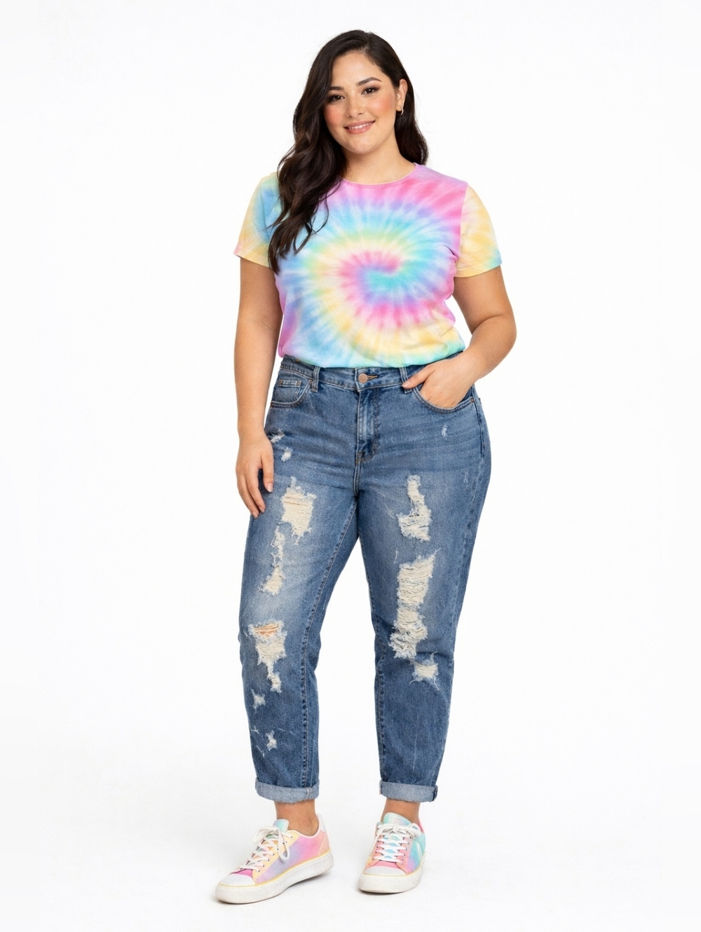 Skinny Fries Distressed Skinny Denim Jeans, Women's Plus Size 18
